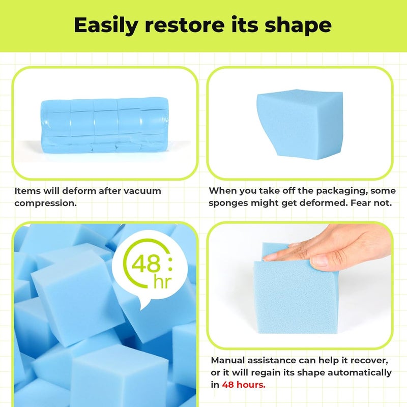 TRENDBOX Foam Cube, 100 PCS of 3.15 x 3.15 x 3.15 Inch Soft Blocks, Gymnastics, Rock Climbing, Trampoline and Other Sports Cushion Pads, Indoor Park Foam Pit Filler - Light Blue ... - Image 5